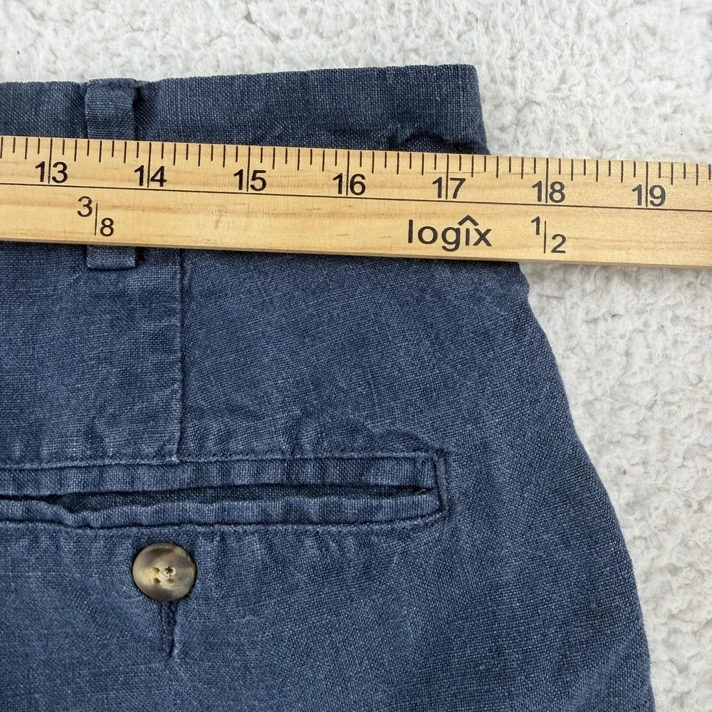 Jos. A. Bank Travelers Dress Pants Mens 36x32 Blue Classic Linen Cuffed Office